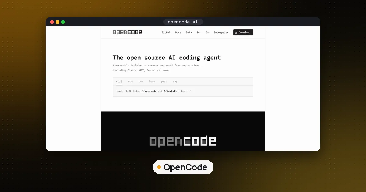 Screenshots of OpenCode