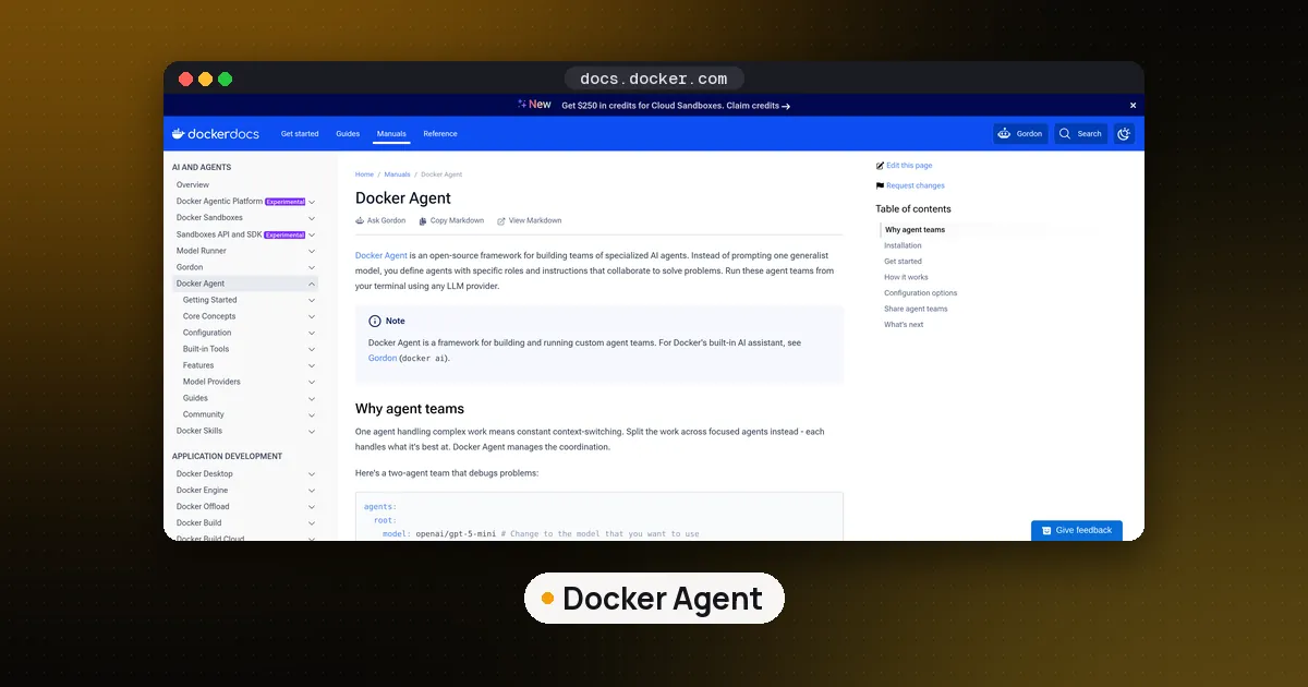 Screenshots of Docker Agent